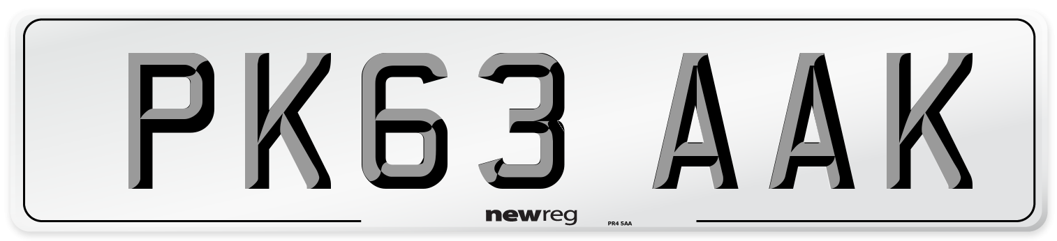 PK63 AAK Number Plate from New Reg